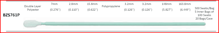 BZS761P - CLEANROOM SWABS