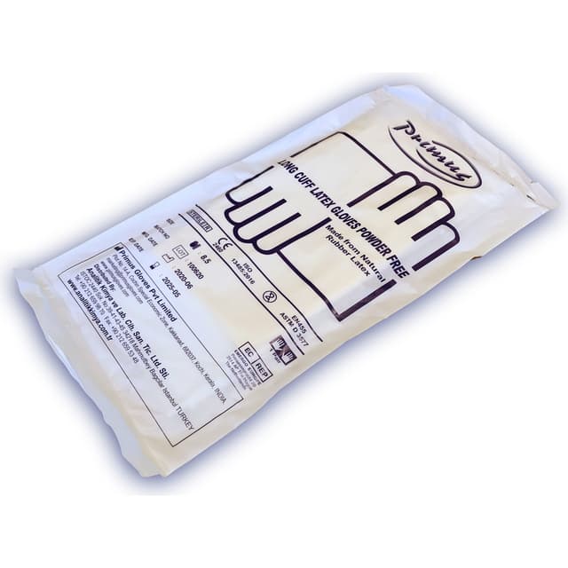 BZS400PF80 - BEZOSS STERILE LATEX GLOVES 40CM CUFF SIZE 8