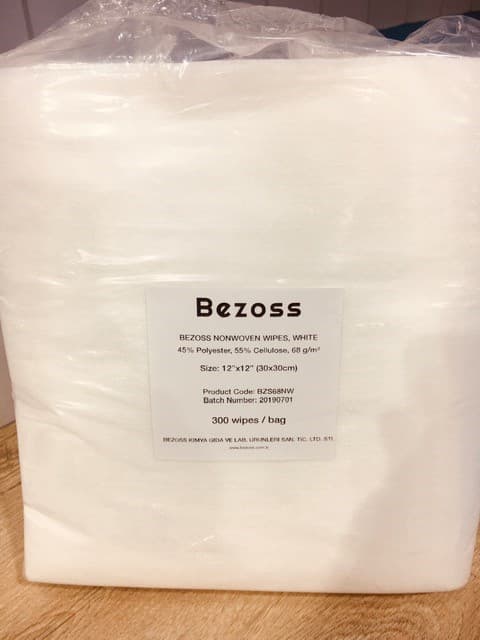 BZS68NS - NONWOVEN WIPES WHITE 50X50 FLAT